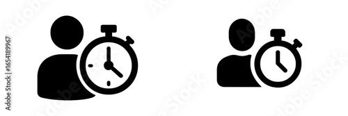 Person with a stopwatch for time management illustration