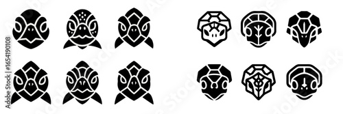 Unique vector illustrations of stylized aquatic creatures for design
