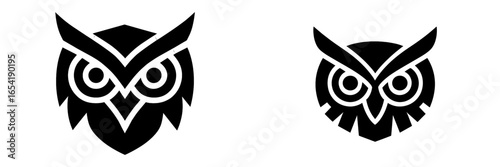 Unique vector illustration of stylized owl logo design elements