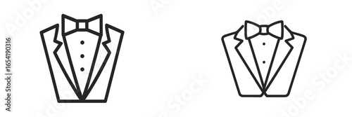Vector illustration of tuxedo suit designs for formal occasions