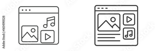 Vector illustration of modern media interface design elements