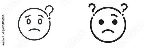 Illustration of confused faces expressing uncertainty and curiosity