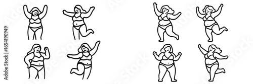 Body positivity through cheerful vector illustrations of women