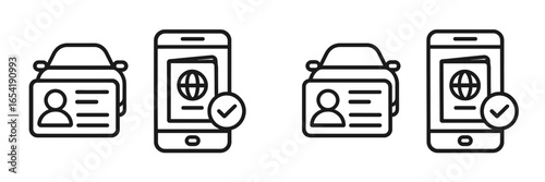 Vector illustration of identification verification for vehicle access