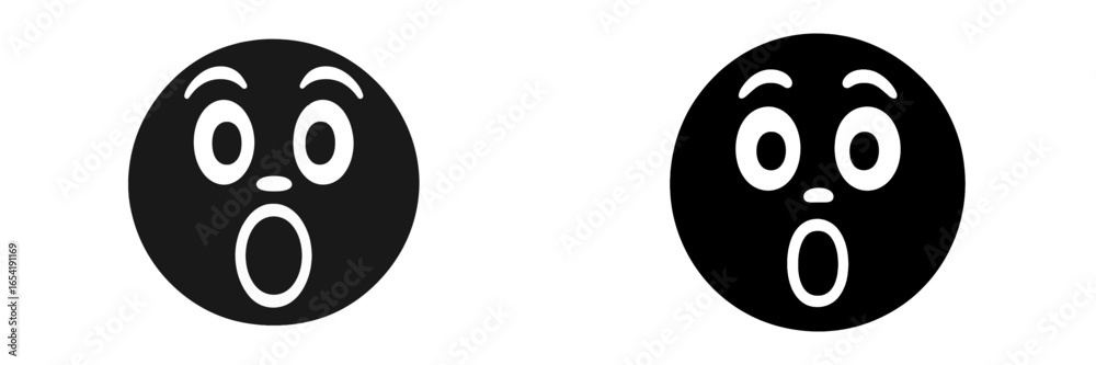 Fototapeta premium Surprised faces expressing shock in vector illustration style