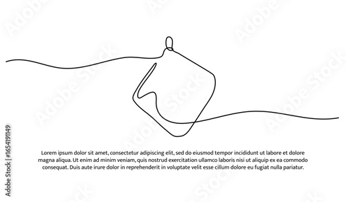 One line of duster. Abstract minimal continuous line.