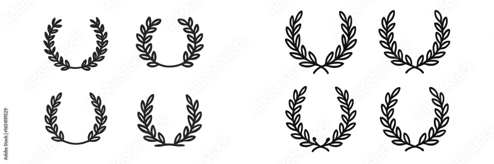 Naklejka premium Elegant laurel wreath vector illustrations for decorative use