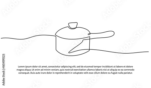 One line of pan. Abstract minimal continuous line.