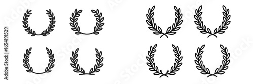 Elegant laurel wreath vector illustrations for decorative use