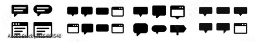 Vector icons of speech bubbles and message formats