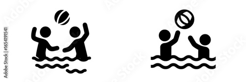 Fun water games with friends in a pool during summer