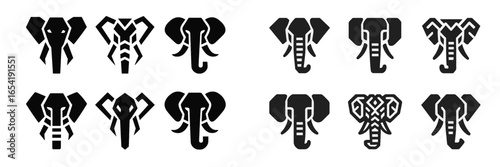 Various creative vector illustrations of elephants in unique designs