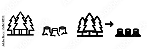 Environmental impact of deforestation illustrated through vector art