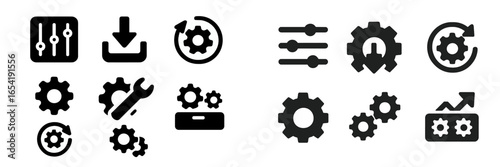 Gear icons illustrating diverse mechanical concepts