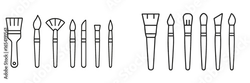 Art tools collection in vector style for creative projects