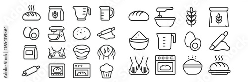 Baking essentials illustrated in a clean vector design