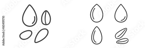 Simple vector illustration of seeds and drops in a minimal style