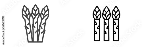 Fresh asparagus spears vector illustration on white
