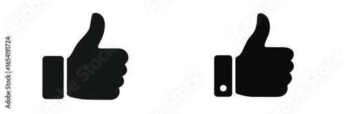 Two thumbs up icons in vector illustration style for positive feedback