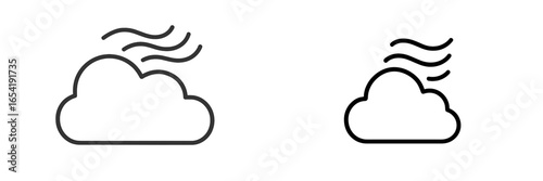 Simple vector illustration of clouds with wind gusts