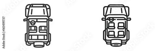 Vector illustration of a utility vehicle and its interior layout