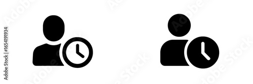 Stylized vector illustration of a person holding a clock