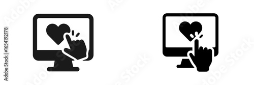 Icons of digital love showing connection and engagement
