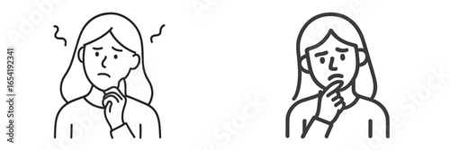 Vector illustration of confusion and contemplation