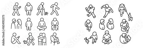 Vector illustration of diverse people engaging in various activities