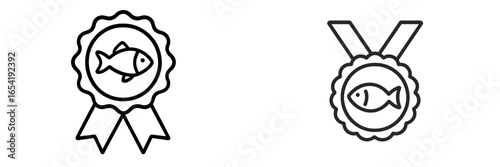 Fish award badge design for quality recognition in seafood industry