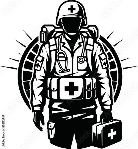Military Medical Personnel Graphic Design.