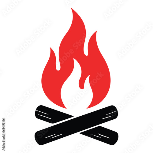 Campfire Icon for Camping, Adventure, Outdoor Activities, Bonfire, and Survival Design