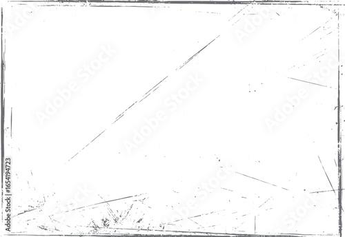 Grunge texture frame border. Distressed rough edges with old scratches. High resolution abstract overlay background for retro vintage design