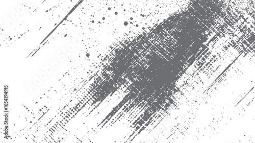 Grunge halftone paint texture. Abstract distressed brush stroke with splattered effect. Rough retro scratch background for creative design