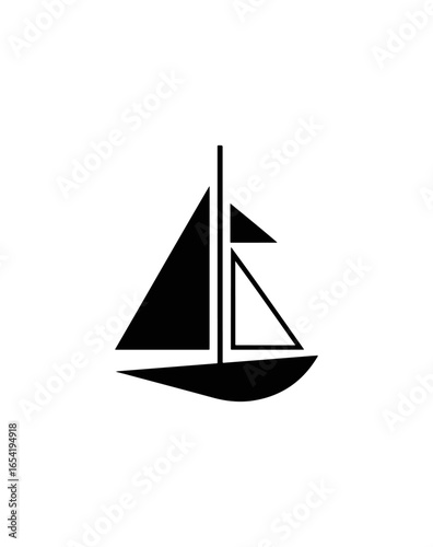 Simple sailboat graphic design