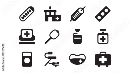 Modern medical health care icon collection, , vector set of medical and healthcare-related icons