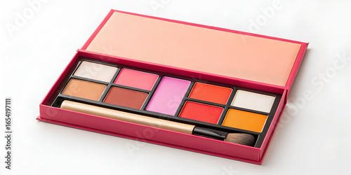 Cosmetic makeup box isolated for beauty products on white background