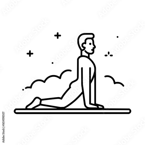 Yoga pose workout fitness exercise stretching health wellness cobra pose asana body flexibility training man