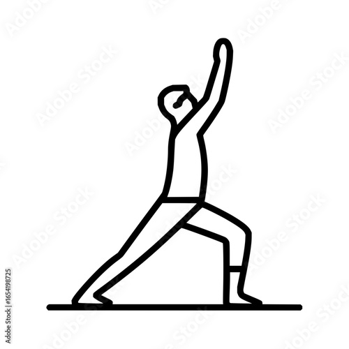 Yoga pose vector illustration of warrior pose exercise workout fitness wellness health training balance stretch pose 100