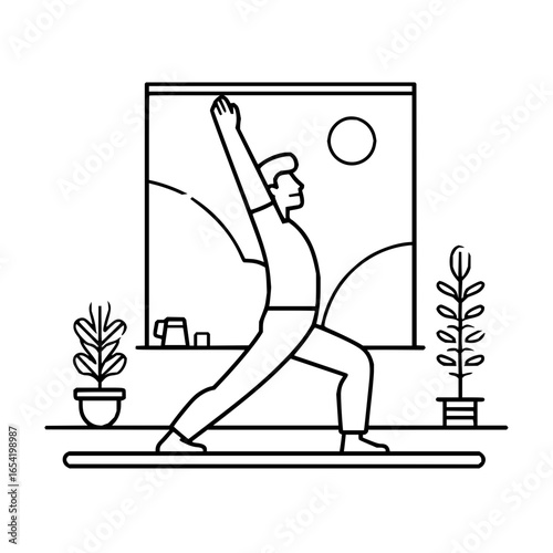 Yoga pose exercise wellness fitness health stretching workout training asana plant indoor lifestyle person