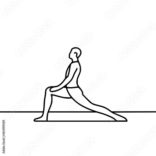 Man doing yoga pose stretching exercise fitness training workout health wellness body flexibility routine pose stretch