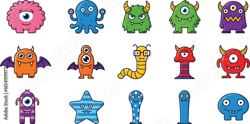Fun, friendly monsters for kids, playful designs for children's projects