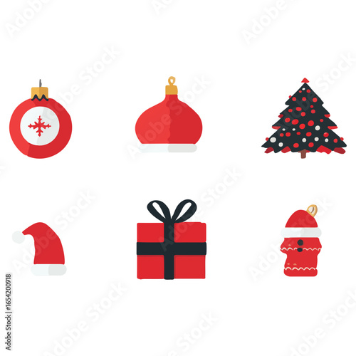 christmas, festival, vector, transparent background, xmas, icon, celebration, winter, surprise, pattern, merry, season, icons, christmas set