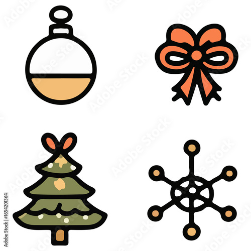 christmas, festival, vector, transparent background, xmas, icon, celebration, winter, surprise, pattern, merry, season, icons, christmas set