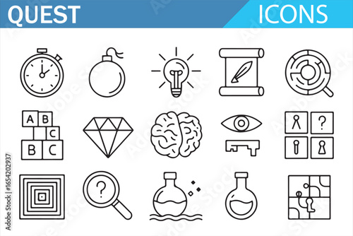 Icon Set for Quest and Mystery Puzzle Adventure