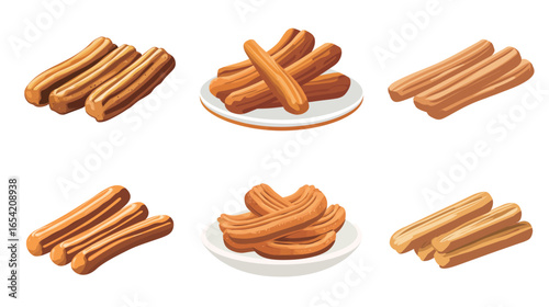 Churros Isolation on White Background – Sweet Dessert Illustration