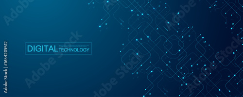Motherboard technology circuit board texture design. Creative idea AI banner concept for internet technology. Digital motherboard concept for poster, cover, banner, header, web presentation template.