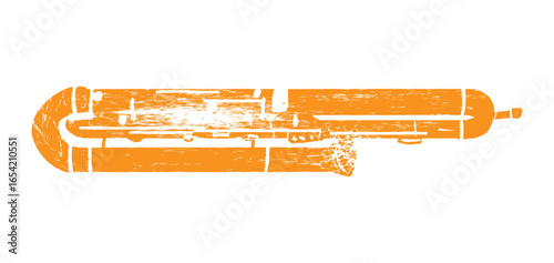 Сontrabassoon, double bassoon. Music festival poster. Wind musical instruments. Competition. A set of vector illustrations. Minimalistic design. Banner, flyer, cover, print.	