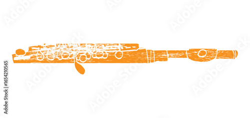 Piccolo, Flute. Music festival poster. Wind musical instruments. Competition. A set of vector illustrations. Minimalistic design. Banner, flyer, cover, print.	