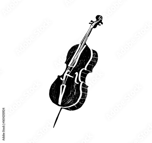 Double bass, contrabass, counterbass. Music festival poster. String musical instruments. Competition. A set of vector illustrations. Minimalistic design. Banner, flyer, cover, print.	
